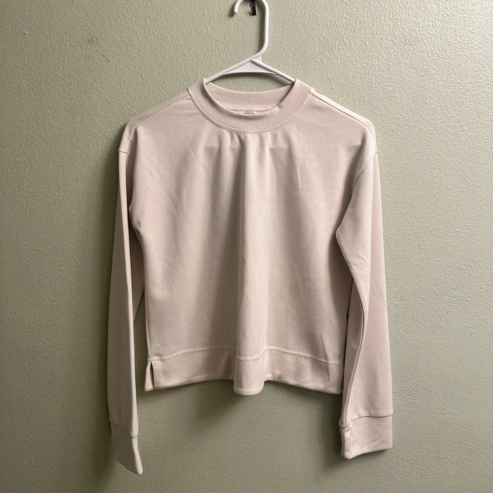 Athleta Seasoft Crewneck Sweatshirt Size XXS Bone - Picture 2 of 12